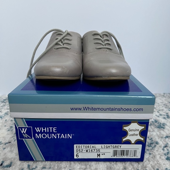 White Mountain Light Grey Leather Oxfords Size 6 - Picture 16 of 16